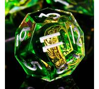 ORUZA 7 PCS Lord Of The Ring DND Dice Set Resin Sharp Edge Dice Polyhedral D&D Dice Set for Dungeons and Dragons RPG MTG Role Playing Game Dice D20 D12 D10 D8 D6 D4 D%