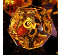 ORUZA 7 PCS Lord Of The Ring DND Dice Set Resin Sharp Edge Dice Polyhedral D&D Dice Set for Dungeons and Dragons RPG MTG Role Playing Game Dice D20 D12 D10 D8 D6 D4 D%