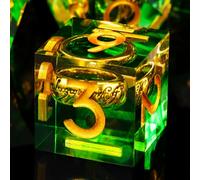 ORUZA 7 PCS Lord Of The Ring DND Dice Set Resin Sharp Edge Dice Polyhedral D&D Dice Set for Dungeons and Dragons RPG MTG Role Playing Game Dice D20 D12 D10 D8 D6 D4 D%