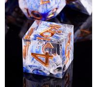 ORUZA 7 PCS Polyhedral DND Dice Resin Sharp Edge D&D Dice Set for Dungeons and Dragons RPG MTG Table Role Playing Games Die D20 D12 D10 D8 D6 D4 D%