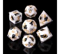 ORUZA 7 PCS Polyhedral DND Dice Resin Sharp Edge D&D Dice Set for Dungeons and Dragons RPG MTG Table Role Playing Games Die D20 D12 D10 D8 D6 D4 D%