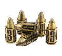 ORUZA Bullet Metal Dice Set, 6 Pcs DND Brass Polyhedral D&D Dice for Dungeons & Dragons Warhammer 40k Theme Tabletop Games