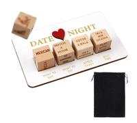 ORUZA Date Night Dice for Couples, Wooden Portable Date Night Dice, Romantic Funny Date Night Ideas Dice Set with Storage pocket for Couples Valentine's Day Birthday Anniversary