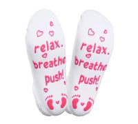 ORUZA Delivery Socks, Non-Skid Maternity Labor Pregnancy Sock, Pregnancy Announcement New Mom Gifts Relax Breathe Push Socks