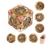 ORUZA DND Roulette Dice Spinner, 7-in-1 Cubic Dragon Metallic D&D Dice for Dungeons and Dragon RPG MTG Warhammer 40K Sci-Fi, War Theme Tabletop Games, Steampunk Theme Games