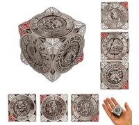 ORUZA DND Roulette Dice Spinner, 7-in-1 Cubic Dragon Metallic D&D Dice for Dungeons and Dragon RPG MTG Warhammer 40K Sci-Fi, War Theme Tabletop Games