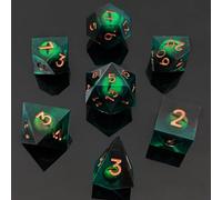 ORUZA Dragon Eye DND Dice Liquid Core D&D Dice 7 PCS | Resin Sharp Edge Polyhedral D&D Dice Set for Dungeons and Dragons RPG MTG Role Playing Game D20 D12 D10 D8 D6 D4 D% Die