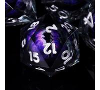 ORUZA Dragon Eye DND Dice Liquid Core D&D Dice 7 PCS | Resin Sharp Edge Polyhedral D&D Dice Set for Dungeons and Dragons RPG MTG Role Playing Game D20 D12 D10 D8 D6 D4 D% Die