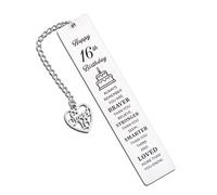 ORUZA Inspirational 16th Birthday Bookmark 16 Years Old Birthday Bookmark Keepsake Gift for Boys Girls Best Friend Daughter Son Always Remember You are Braver Than You Believe
