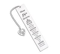 ORUZA Inspirational 18th Birthday Bookmark 18 Years Old Birthday Bookmark Keepsake Gift for Boys Girls Best Friend Daughter Son Always Remember You are Braver Than You Believe