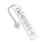 ORUZA Inspirational 60th Birthday Bookmark 60 Years Old Birthday Bookmark Keepsake Gift for Women Men Best Friend Grandad Grandma Always Remember You are Braver Than You Believe