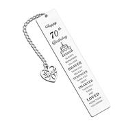 ORUZA Inspirational 70th Birthday Bookmark 70 Years Old Birthday Bookmark Keepsake Gift for Women Men Best Friend Grandad Grandma Always Remember You are Braver Than You Believe