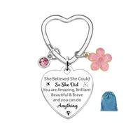 ORUZA Inspirational Keyrings for Women Congratulations Gifts Keychain She Believed She Could So She Did