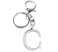 ORUZA Letter Keyring Alphabet Initial Keychain, Metal Letter Key Ring for Women Men Handbag Wallet Purses Letter C
