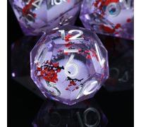ORUZA Liquid Core DND Dice Set Polyhedral Resin Sharp Edge D&D Dice 7 PCS | Quicksand DND Dice Set for Dungeons and Dragons RPG MTG Role Playing Game D20 D12 D10 D8 D6 D4 D% Dice