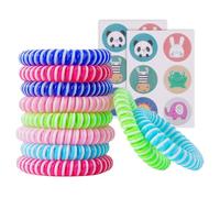 ORUZA Mosquito Repellent Bracelet 10 Pack, Mosquito Bands with Mosquito Repellent Stickers, Waterproof Deet Free Mosquito Insect Repellent Wristbands 250 Hours of Protection for Adults and Kids