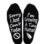 ORUZA Pregnancy New Mom Gifts Socks, Sorry I Just Can't Today I'm Growing a Tiny Human, Mom to Be Gift Maternity Labor Socks
