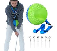 Orvane Golf Training Aid Ball - Forearm Connection Swing Trainer for Consistent, Precise Swings | Fix Slicing, Scooping & Chicken-Wing, Soft Memory Foam，Adjustable Lanyard (L, Blue/Yellow)