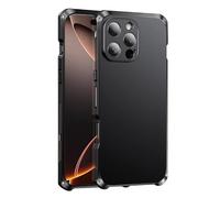 ORVCVGLB - Ultra Thin Metal Border Case for iPhone 16 Pro Max/16 Pro/16 Plus/16, Black, Supports Wireless Charging, Shockproof, Kickstand, Protection for Extreme Use