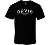 Orvis Fly Reel Fishing Fisher Company Logo tee Shirt Tshirt Men's BlackXX-Large