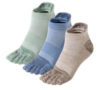 ORVYTHA Merino Wool Toe Ankle Hiking Socks Compression Support Breathable Thick Cushion No Show Socks for Women&Men 3 Pairs