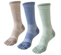 ORVYTHA Merino Wool Toe Socks For Hiking Men&Women Thermal Winter Warm Boot Work Cushion Five Finger Socks 3 Pairs,Size10-13, Light, Medium