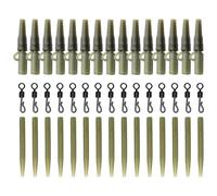 orwayhu 60 Pcs Carp Fishing Safety Lead Clips & Tail Rubbers Tackle Set, End Tackle Set with Anti-Tangle Sleeves and Quick Change Swivels for Carp Anglers, Complete Rig Kit for Small Weights, Feeder