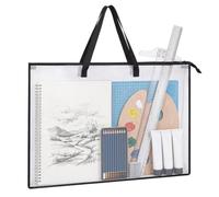 orwayhu Art Folder, A1 Art Portfolio Case with Handle and Zipper | 36X24 Inches Clear Grid Folder for Artwork, Posters, Documents, Teaching Materials, Ideal for Artists, Student, Office Worker