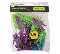 Orwell Extra Strong Plastic Spring Pegs - 48 Pack│Laundry Clothes Clips