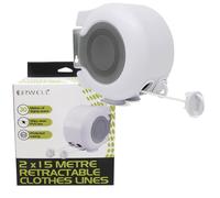Orwell Retractable Reel Outdoor Double Clothes Washing Line 2 x 15m Lines