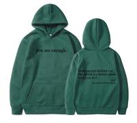 ORWMX You Are Enough Hoodie,Dear Person Behind Me Hoodie,Dear Person Behind Me Sweatshirt for Women Mens (Green,M)