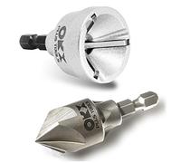 ORXPLUS TOOLS 2PC Internal & External Deburring Chamfer Tool Set 1/8"-3/4" | Includes 72-Degree External & 87-Degree Internal Tools to Quickly Clean Burrs on Pipes & Bolts. Fits 1/4" Quick-Change Shank