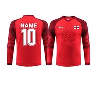 ORYG Custom Goalkeeper Jersey Padded Football Goalie Shirt Goalkeeper Kit Personalised for Boys Youth Adults with Name Number Logo Red