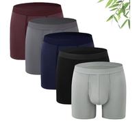 Orykas Boxer Briefs, Orykas Double Pocket Boxer Briefs, Men's Washable Reusable Cotton Boxer (5PCS,L)