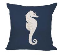 Orythyra Decorative Cushion Covers 45 x 45 cm White Sea Horse Pillow Case Cushion Cover for Outdoor Patio Garden Blench Living Room Sofa Farmhouse Decor Rustic Linen 18x18 inches