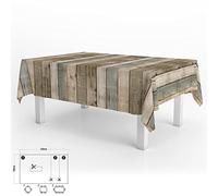 ORYX 5544037 Tablecloth Rectangular Oilcloth Wooden Planks Waterproof Stain-Resistant PVC 140 x 250 cm Can be Cut to Size Indoor and Outdoor Use Plastic Multi-Coloured