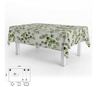 ORYX 5544072 Rectangular Oilcloth Tablecloth Green Leaves Waterproof Stain-Resistant PVC 140 x 250 cm Cut to Size Indoor and Outdoor Use, Plastic, Multi-Coloured