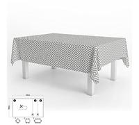ORYX 5544082 Tablecloth Rectangular Oilcloth Rhombus Grey Waterproof Stain Resistant PVC 140 x 250 cm Cut to Size Indoor and Outdoor Use, Plastic, Multi-Coloured