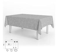ORYX 5544097 Geometric Rectangular Oilcloth Tablecloth, Waterproof, Stain-Resistant, PVC 140 x 250 cm, Cuttable for Indoor and Outdoor Use, Plastic, Multi-Coloured