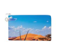 Oryx in The Red Dunes Small Canvas Coin Purse Change Zippered Pouch Wallet Organizer Bags 7.4 X 4.6 Inch