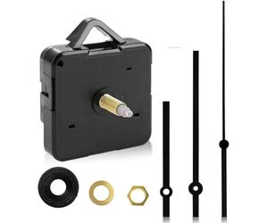 Oryzium 1Set Clock Mechanisms Battery Powered,Silent Quartz Clock Mechanism | Long and Short Shaft,DIY Quartz Wall Clock Mechanisms Movement,Motor Replacement Repair Parts Kits (Black)