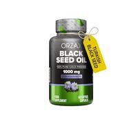 ORZAX Black Seed Oil Capsules 1000mg - High Strength 20mg Thymoquinone - 60 Cold Pressed Nigella Sativa Softgels - Supports Immune, Hair, Skin, and Joint Health
