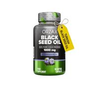 ORZAX Black Seed Oil Capsules 1000mg - High Strength 20mg Thymoquinone - 90 Cold Pressed Nigella Sativa Softgels - Supports Immune, Hair, Skin, and Joint Health