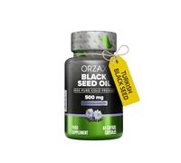 ORZAX Black Seed Oil Capsules 500mg - High Strength 20mg Thymoquinone - 60 Cold Pressed Nigella Sativa Softgels - Supports Immune, Hair, Skin, and Joint Health