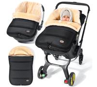 Orzbow Baby Car Seat Footmuff, Adjustable Car Seat Blanket for Baby with Zip,Easy Access,Waterproof Winter Baby Car Seat Cover with Pongee Fabric,Warm Faux Woolen Fleece,Elegant Black