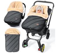 Orzbow Baby Car Seat Footmuff, Adjustable Car Seat Blanket for Baby with Zip,Easy Access,Waterproof Winter Baby Car Seat Cover with Sydney Spinning Fabric,Warm Faux Woolen Fleece,Dark Gery