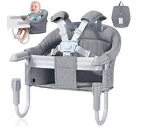 Orzbow Baby Table Chair, Baby Table Seat with 5 Point Harness, Extra Padding for Shoulder Strap, for Home and Travel, Classic Grey