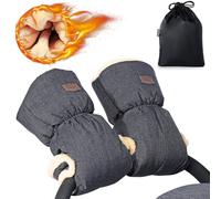 Orzbow Faux Sheepskin Gloves for Stroller Universal Winter Anti-Freeze Stroller Mittens Waterproof Warm Extra Thick HandMuff for Stroller Accessorie