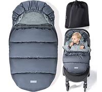 Orzbow Footmuff for Pushchair Universal Footmuff for Stroller, Adjustable Pushchair & Pram Footmuffs with Warm Liner, Machine Washable and Detachable, Waterproof Fabric, Grey