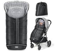 Orzbow Universal Footmuff for Pushchair, Cosy Toes for Baby Buggy Pram Stroller - Waterproof and Windproof Thick Thermo Fleece Pushchair Footmuff with Drawstring Hood (Large,Black)